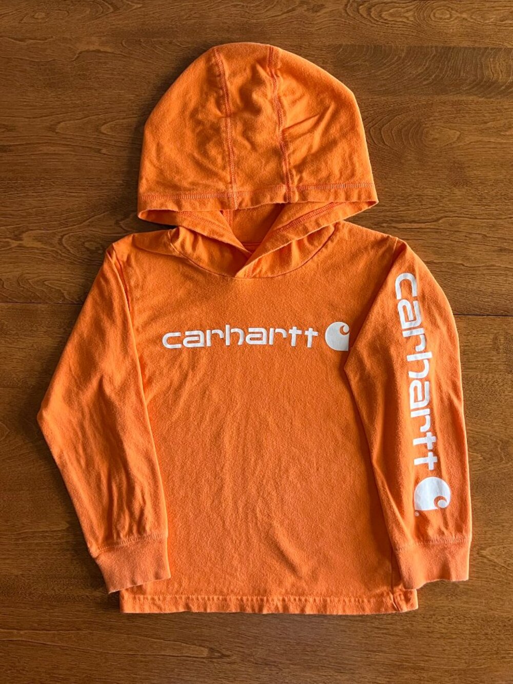 Carhartt hooded orange logo shirt 4